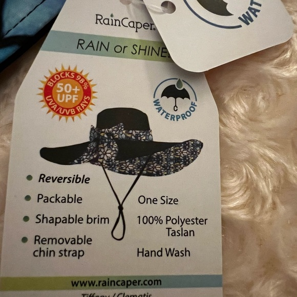 Ladies reversible sun/rain hat with UVB protection. - Picture 3 of 4